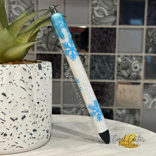 Custom Pen - Snowflake with Icy Drip