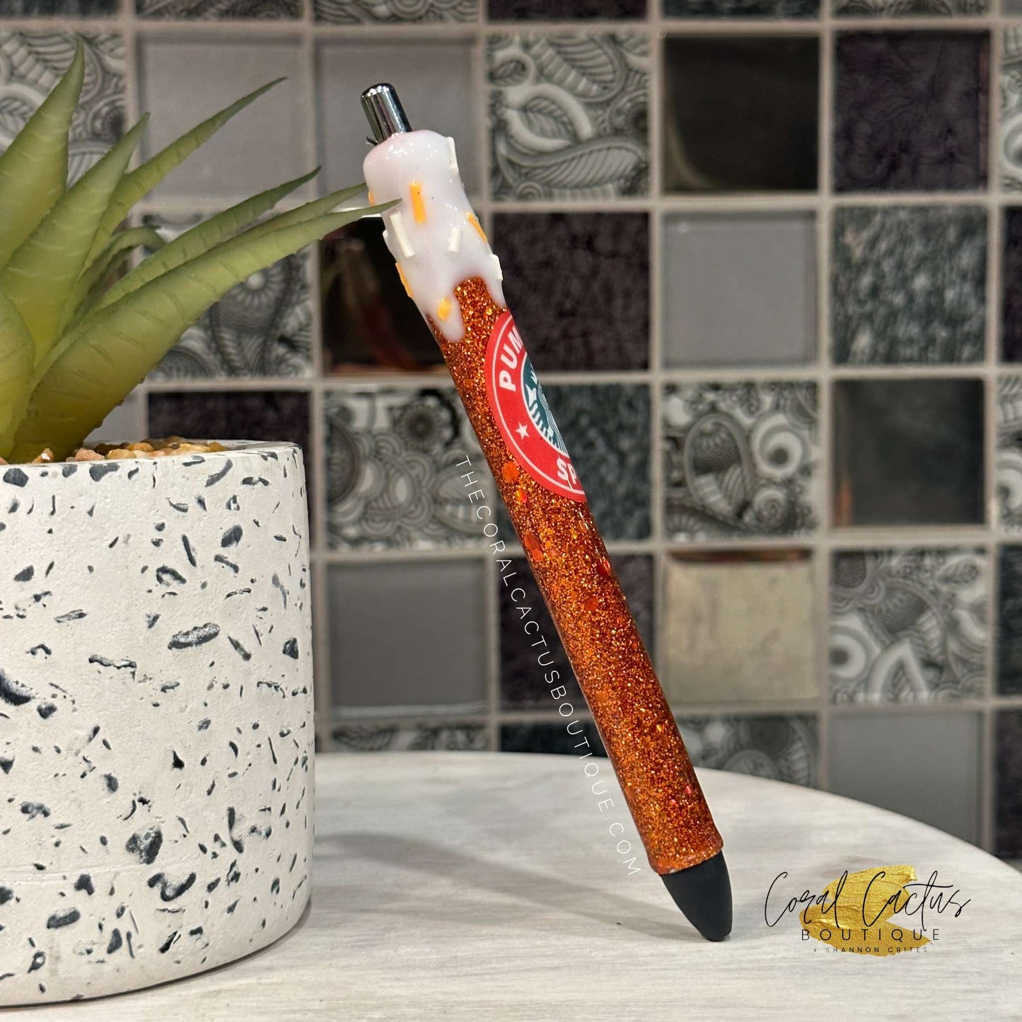 Custom Pen - Pumpkin Spice Sprinkle Drip