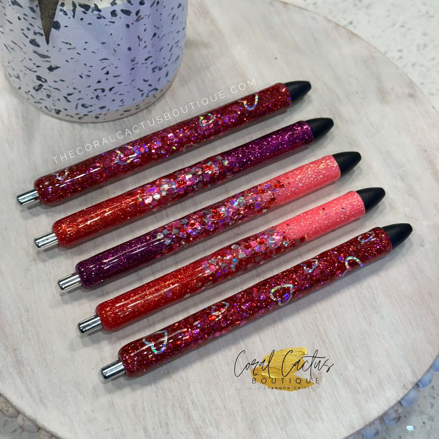 Custom Pen - Pink & Purple Glitter