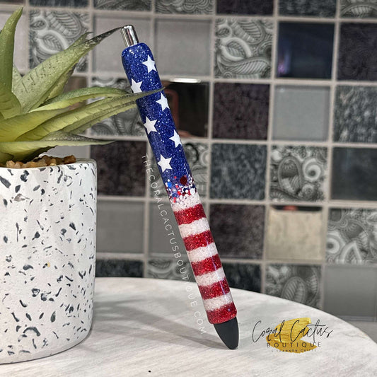 Custom Pen - Half Stars & Stripes