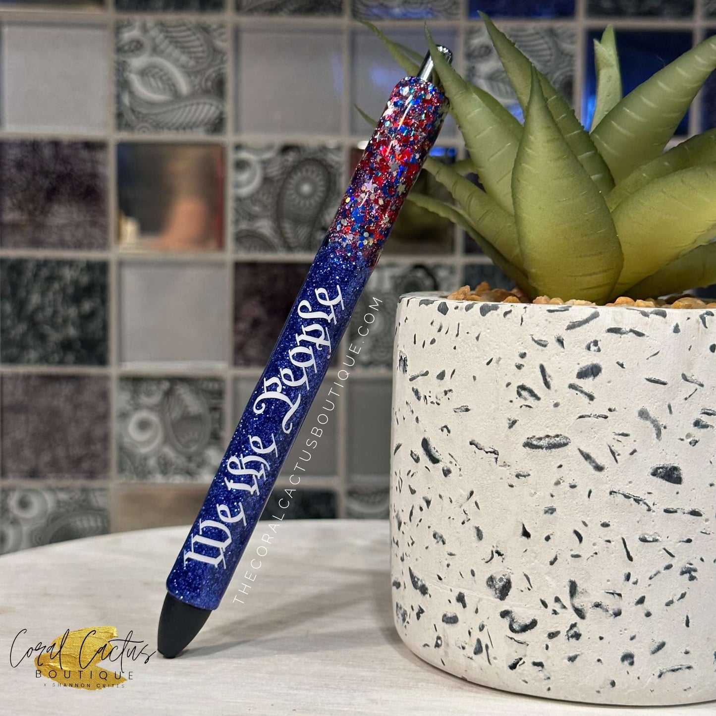 Custom Pen - We The People Glitter