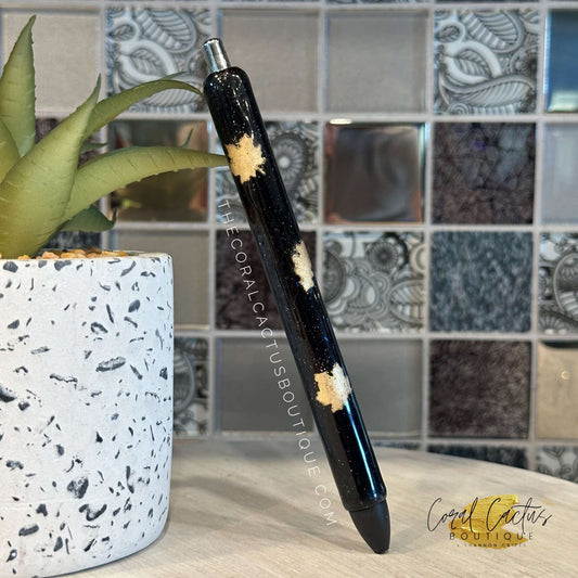 Custom Pen - Black with Gold Leaves