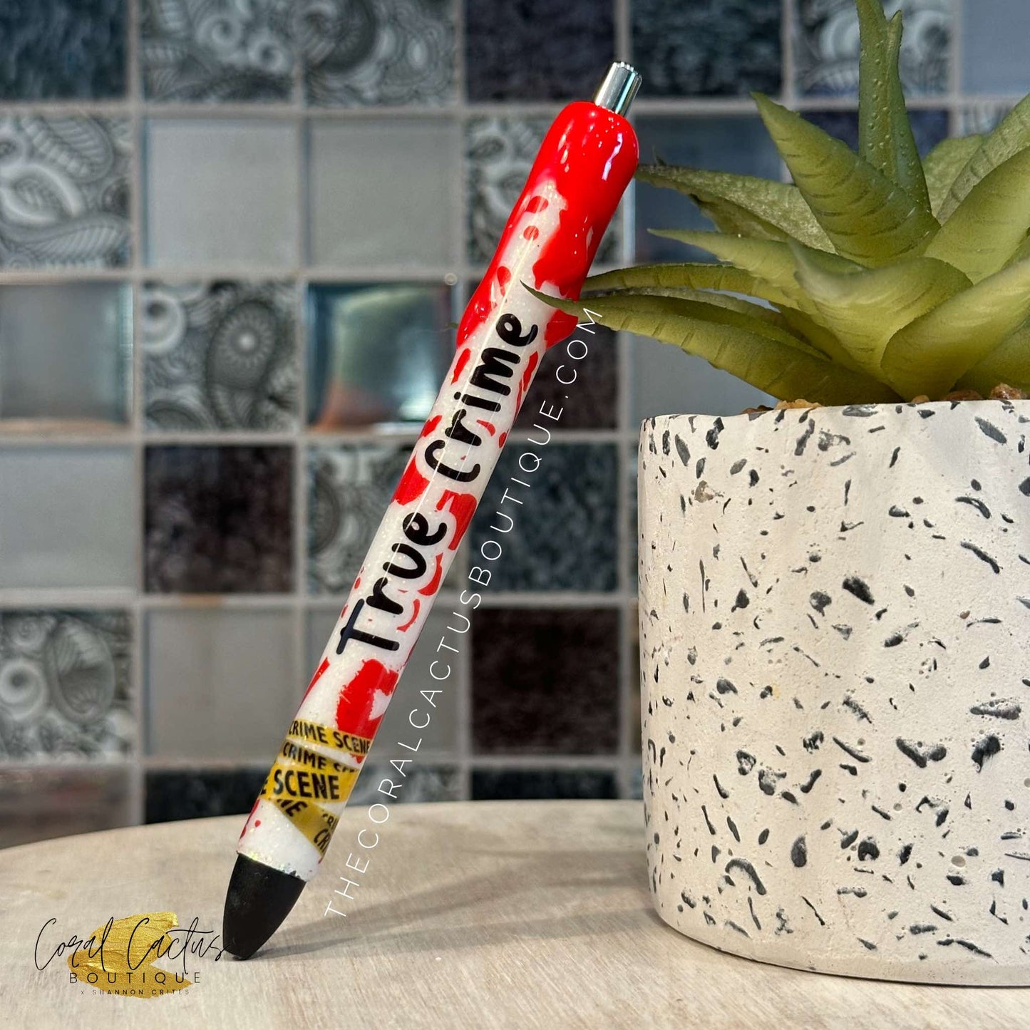 Custom Pen - Crime Scene True Crime Drip