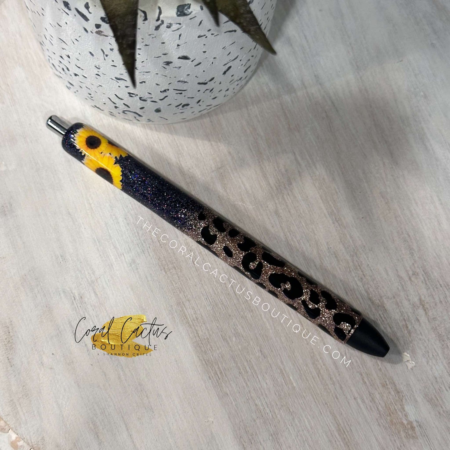 Custom Pen - Sunflower Leopard