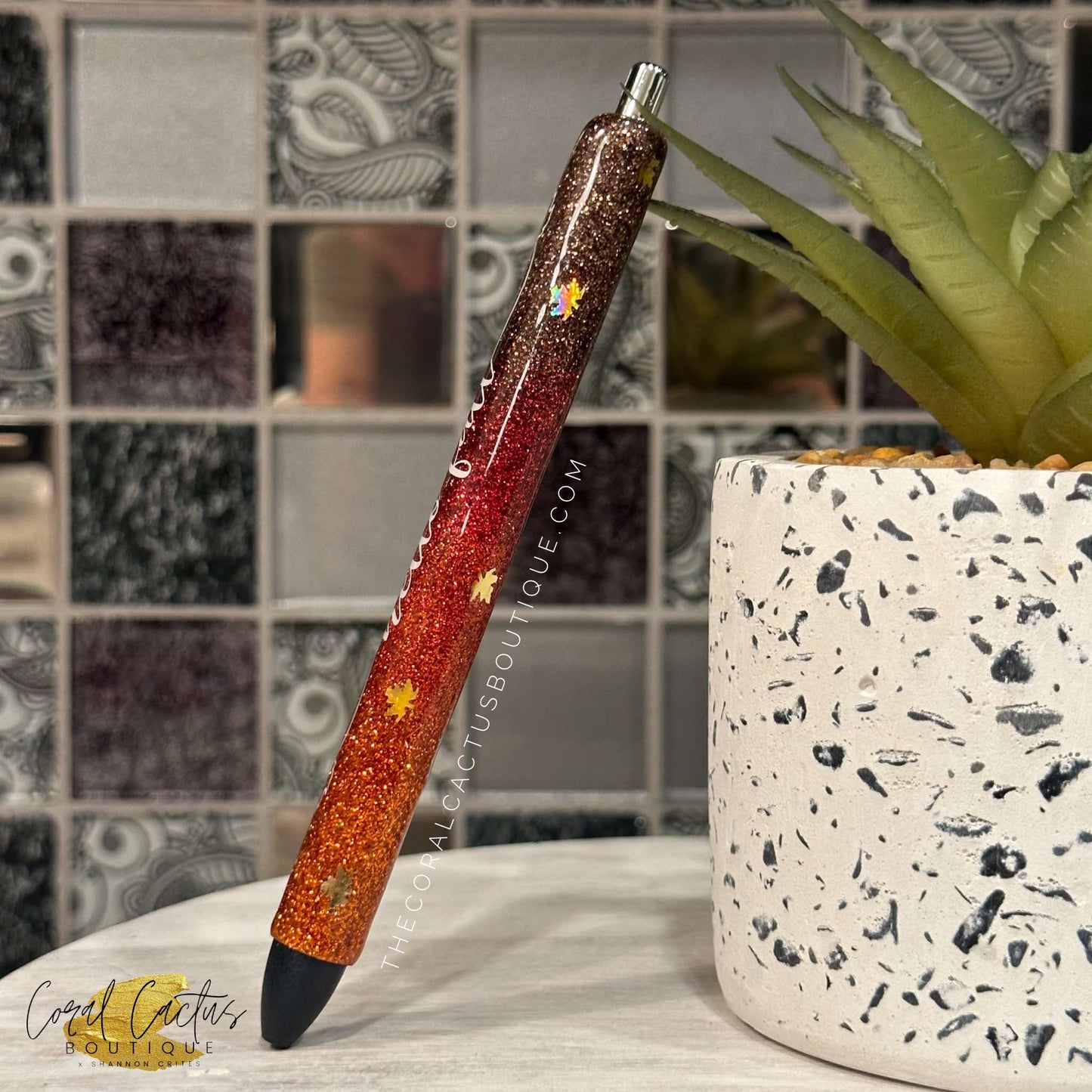 Custom Pen - Hello Fall Leaves