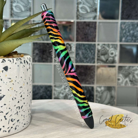 Custom Pen - Colorful Zebra