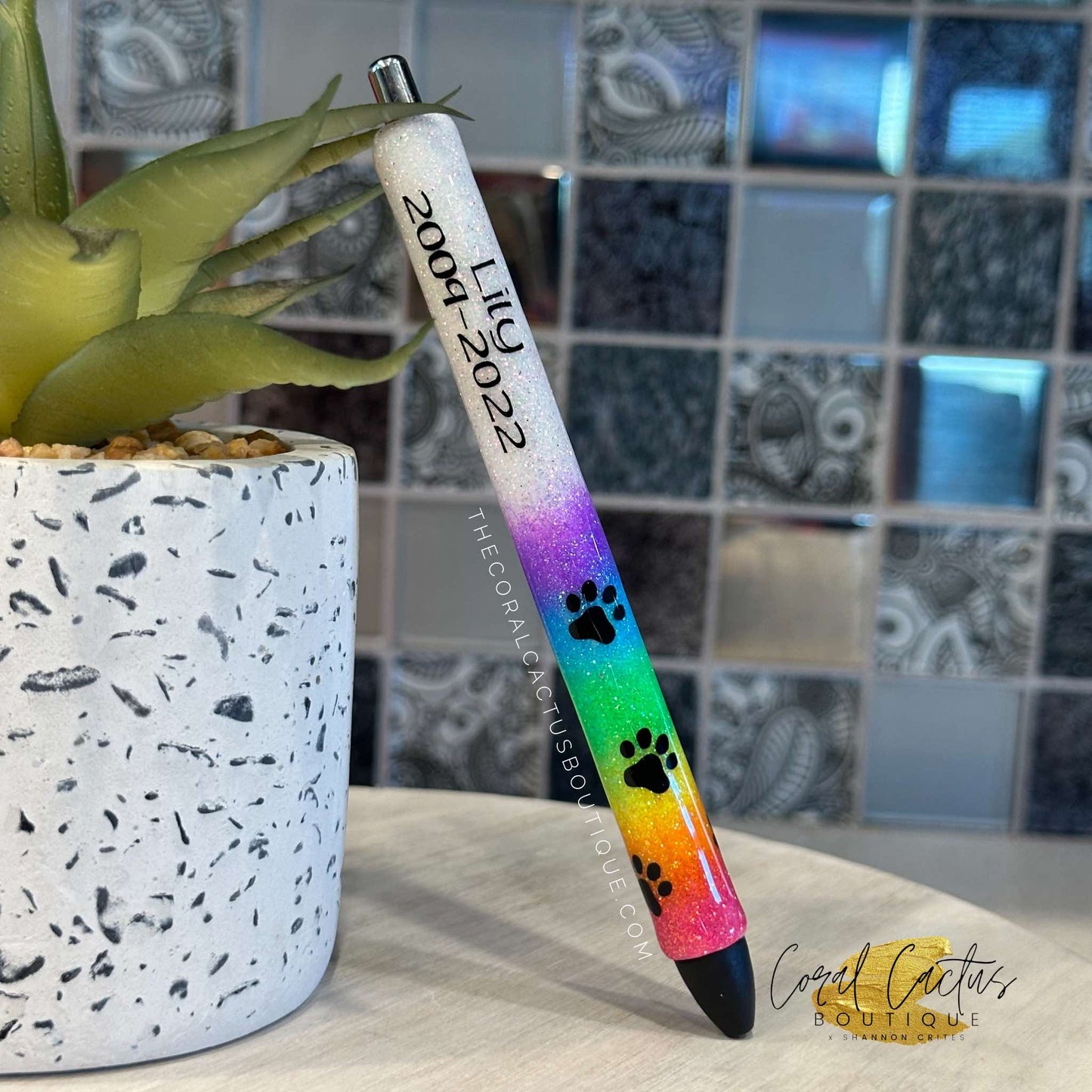 Custom Pen - Rainbow Paw Print