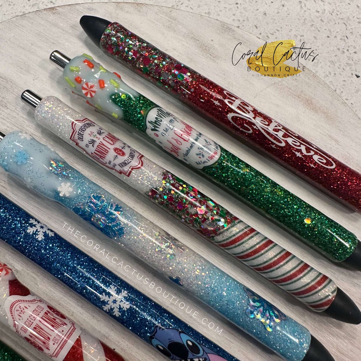 Custom Pen - Christmas Candy Cane Red & Green