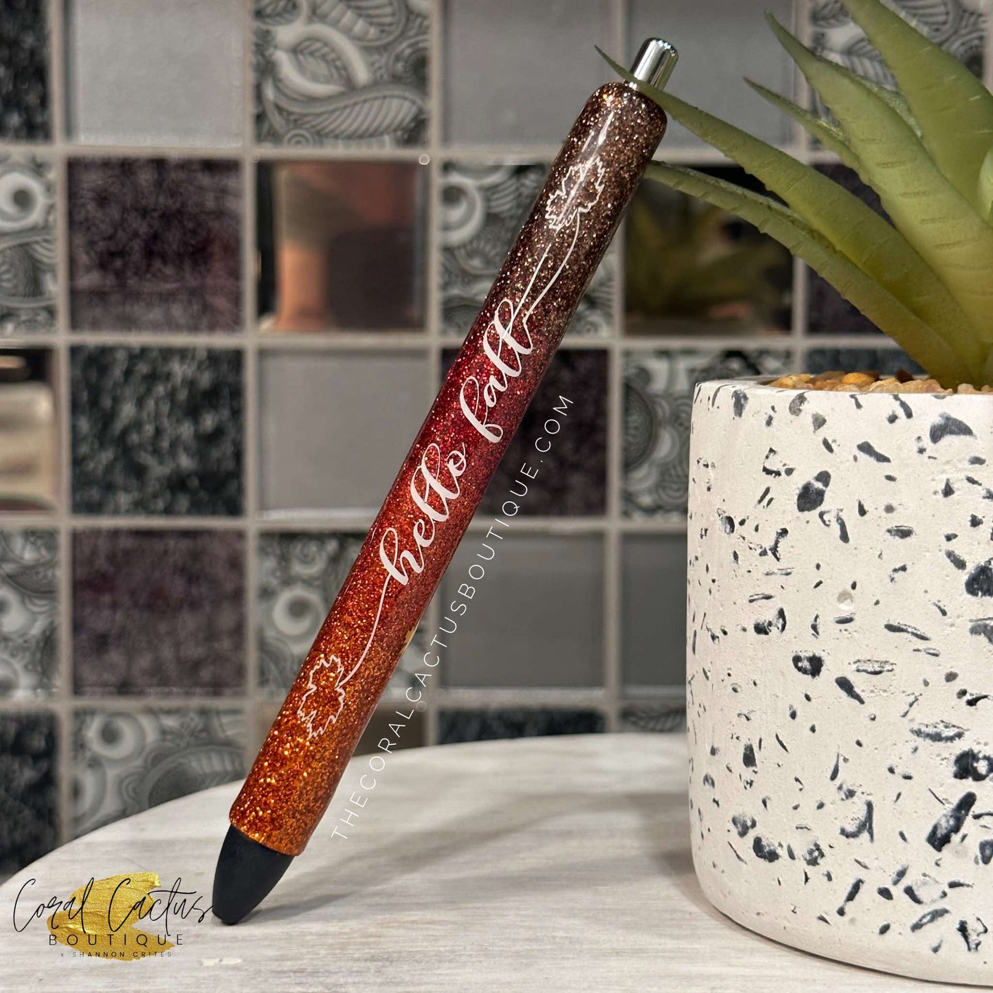 Custom Pen - Hello Fall Leaves