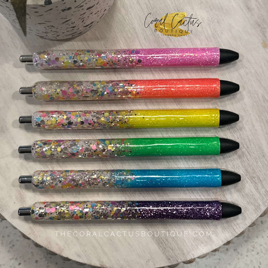 Custom Pen - Multicolor Chunky Glitter