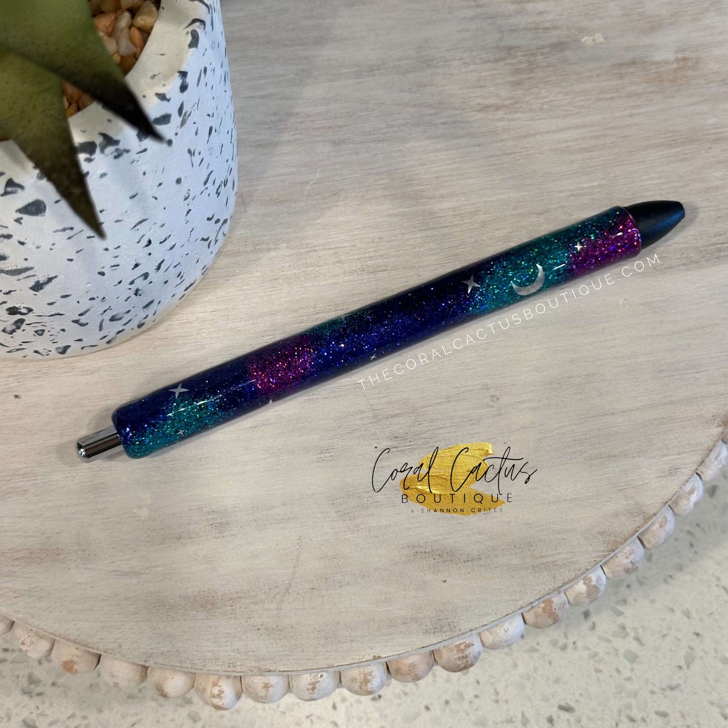 Custom Pen - Multicolor Galaxy Star & Moon