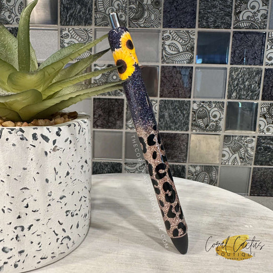 Custom Pen - Sunflower Leopard