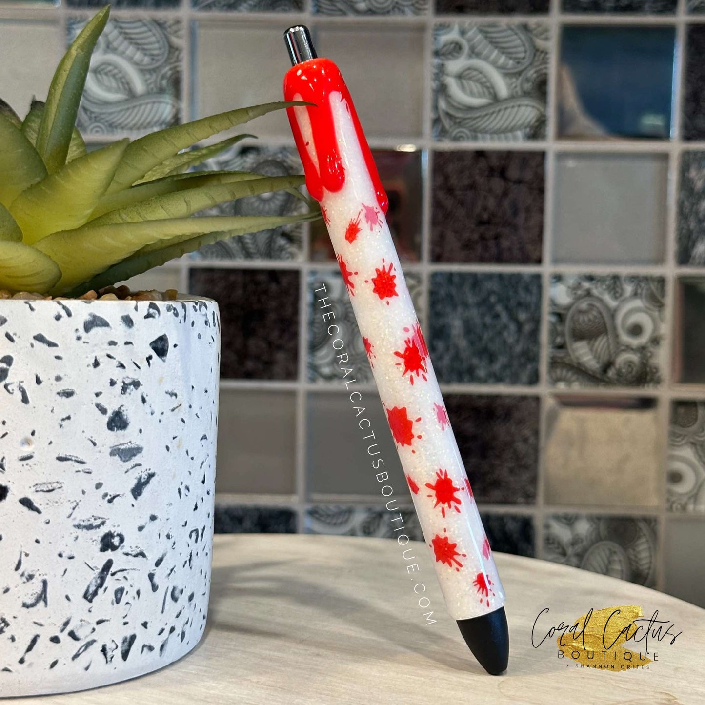 Custom Pen - Bloody Splatter Drip