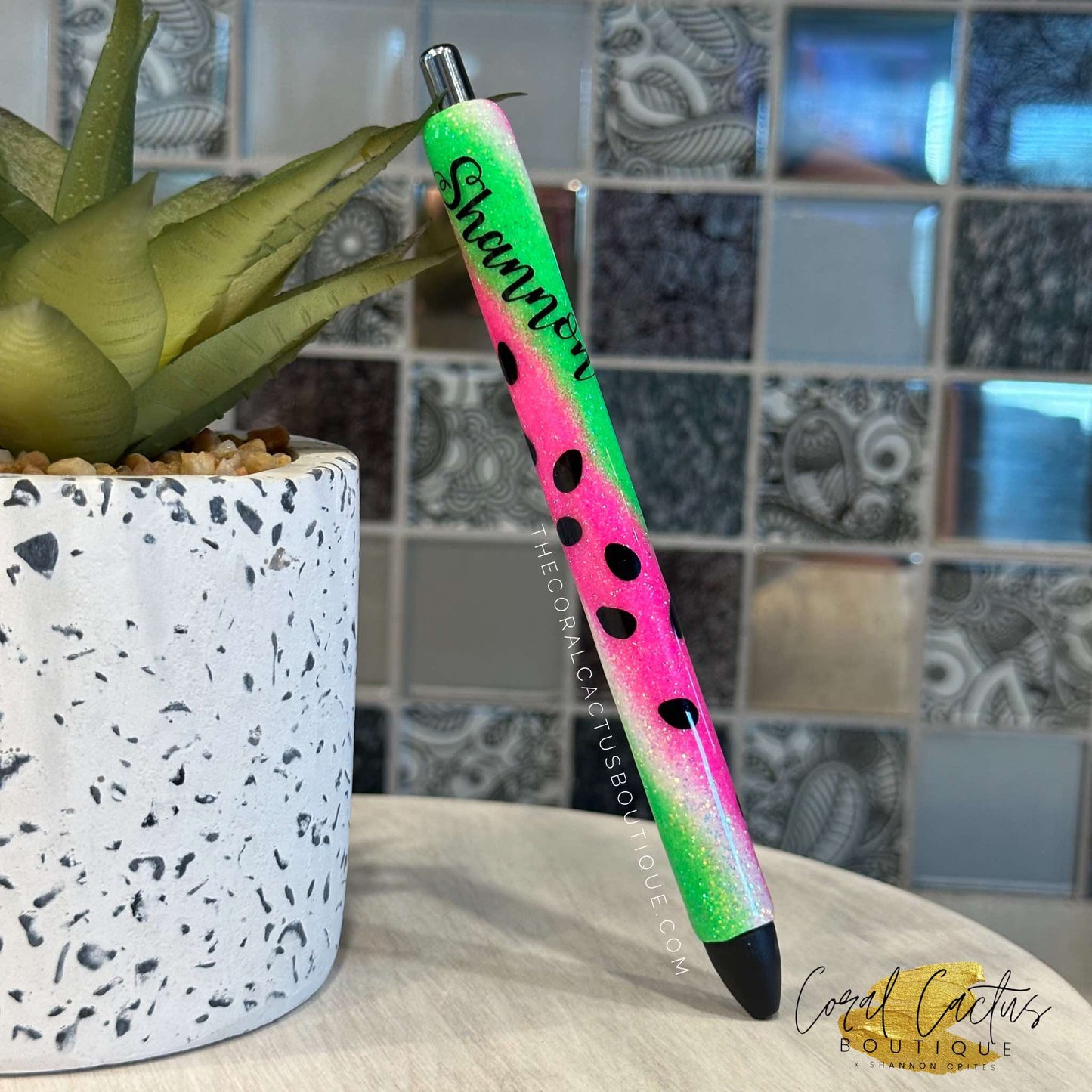 Custom Pen - Pink Watermelon