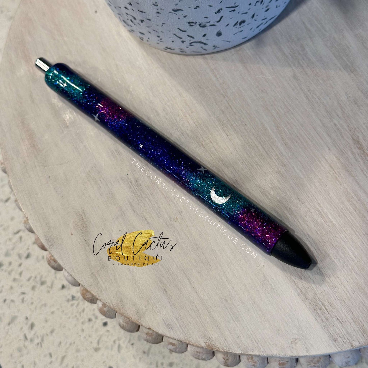 Custom Pen - Multicolor Galaxy Star & Moon