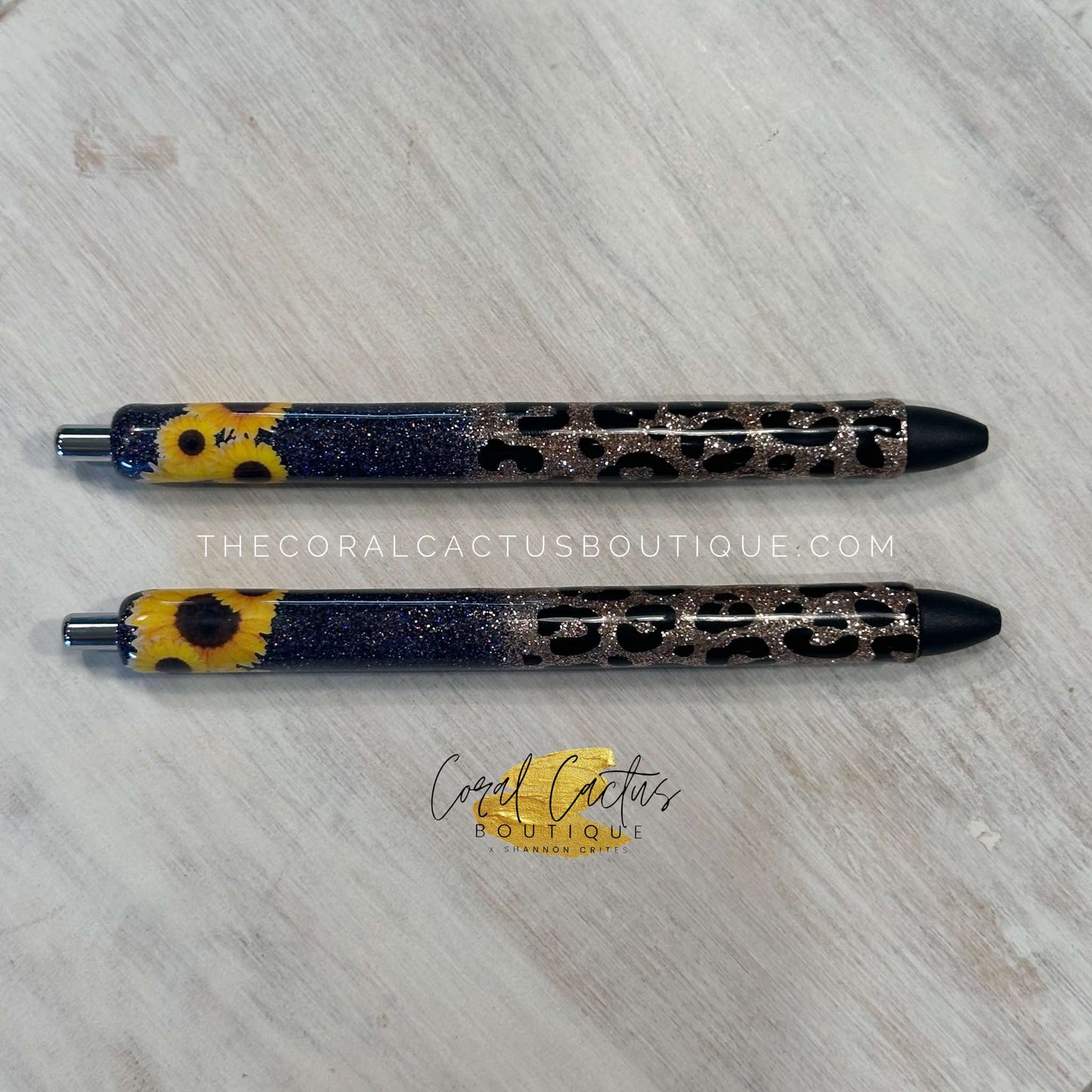Custom Pen - Sunflower Leopard