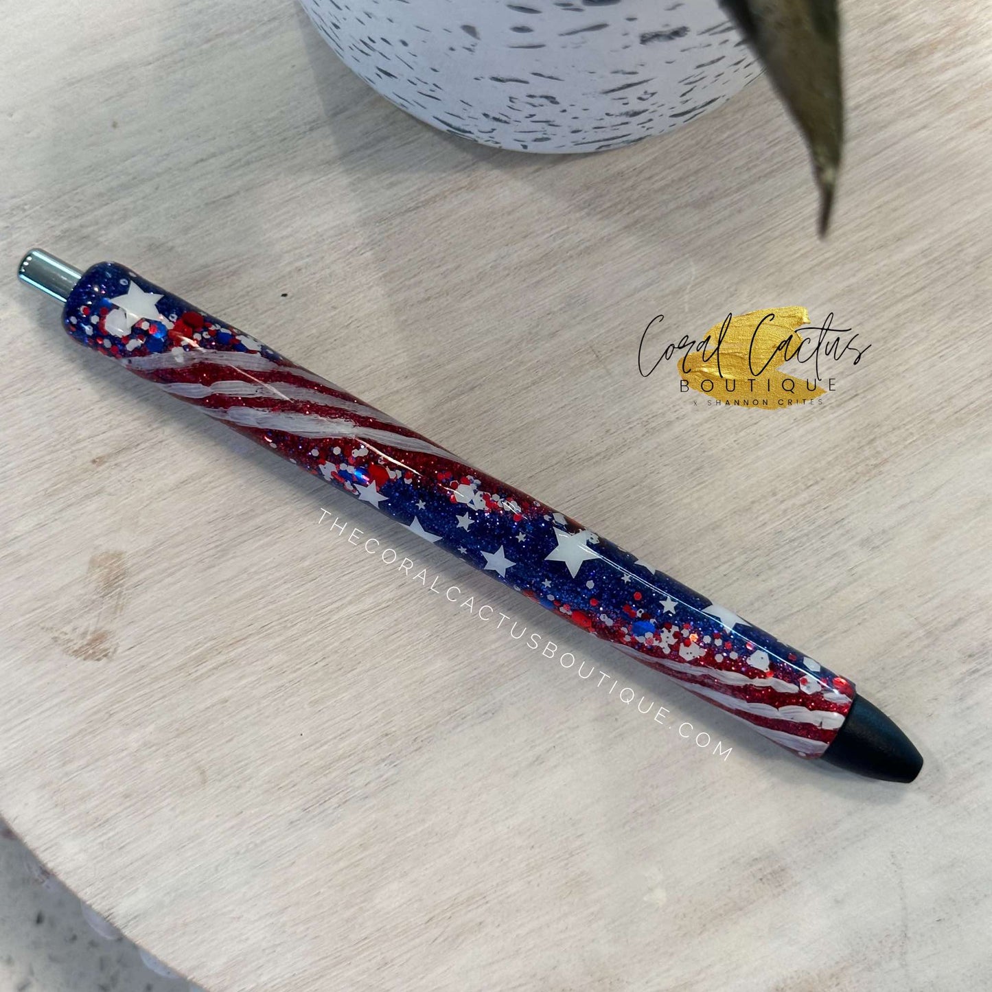 Custom Pen - Stars Hand Drawn Stripes