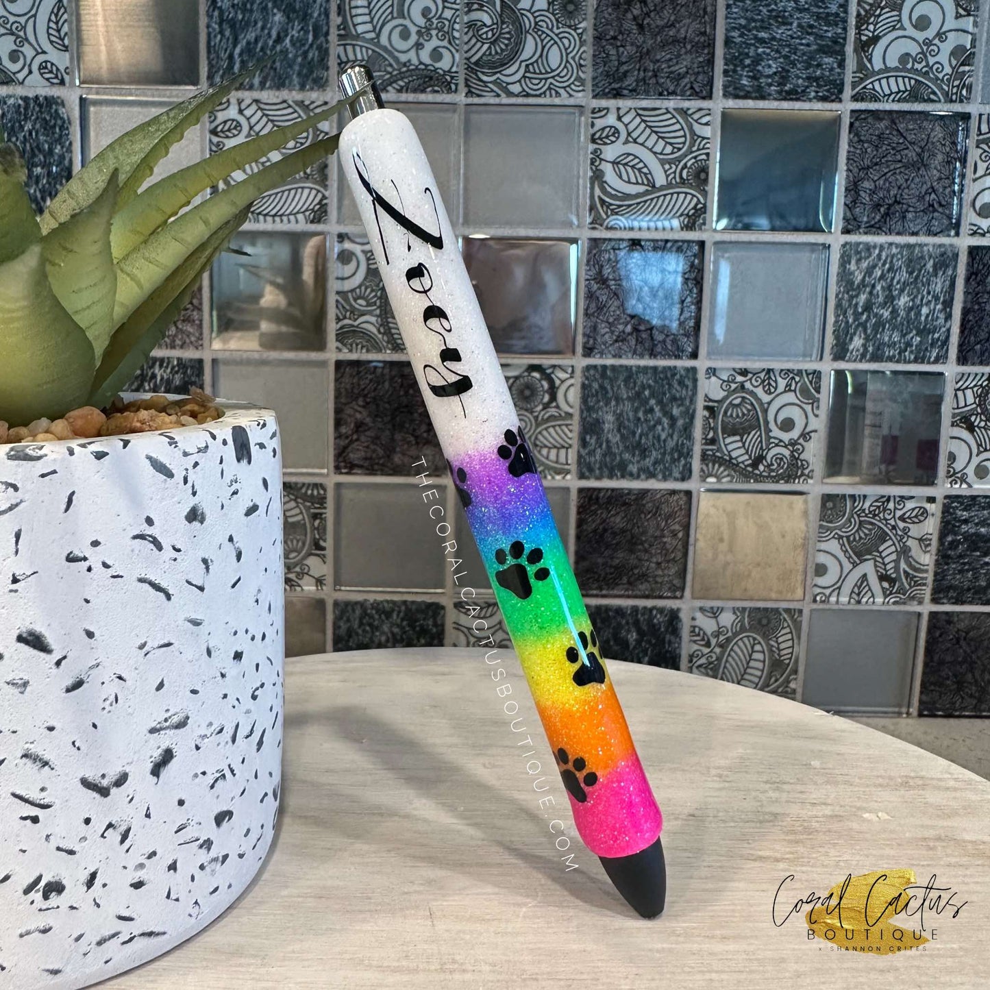 Custom Pen - Rainbow Paw Print