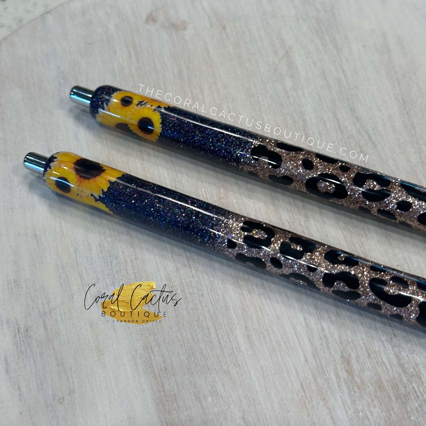 Custom Pen - Sunflower Leopard
