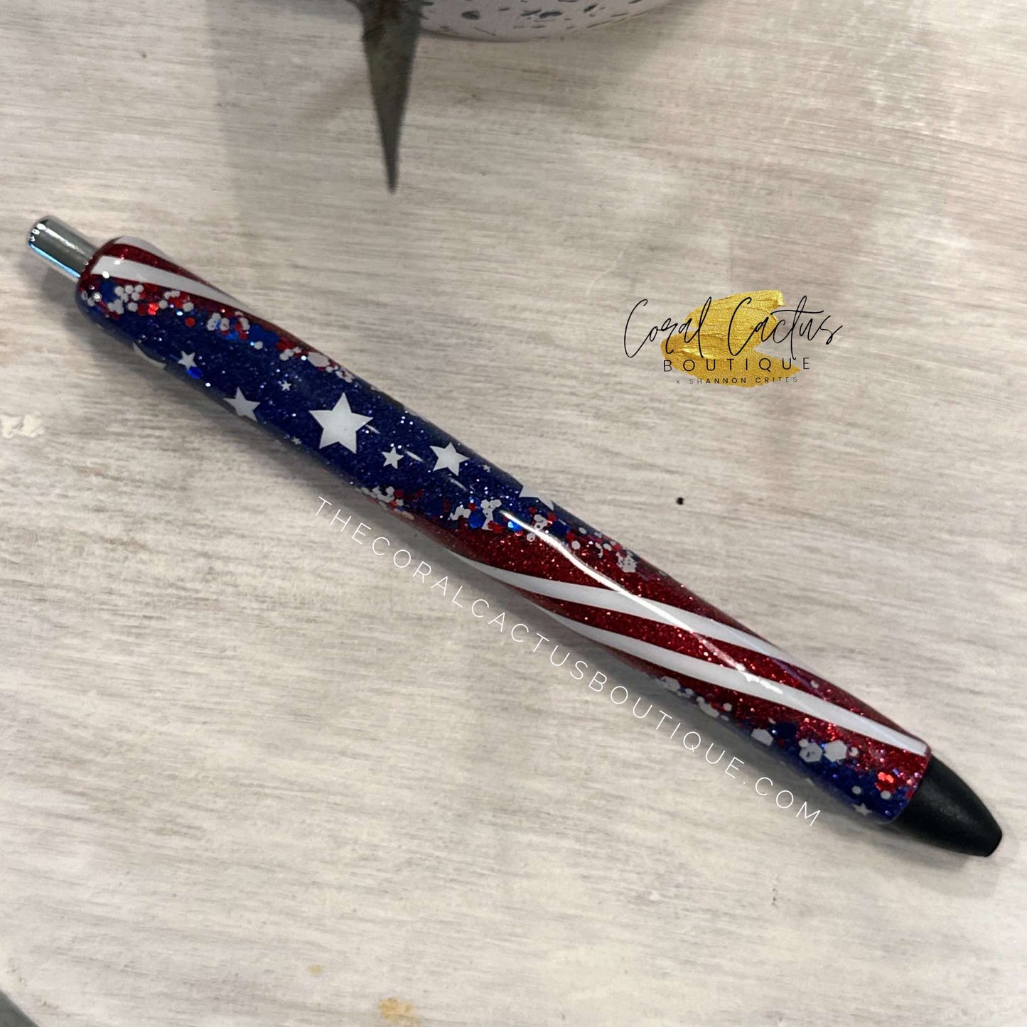 Custom Pen - Stars & Thick Stripes Swirl