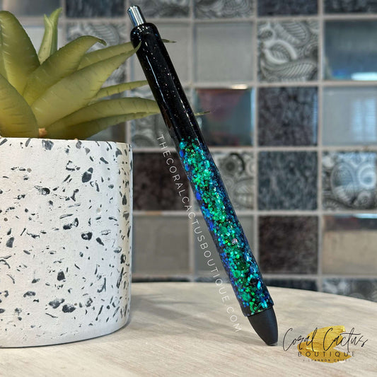 Custom Pen - Black & Green Half