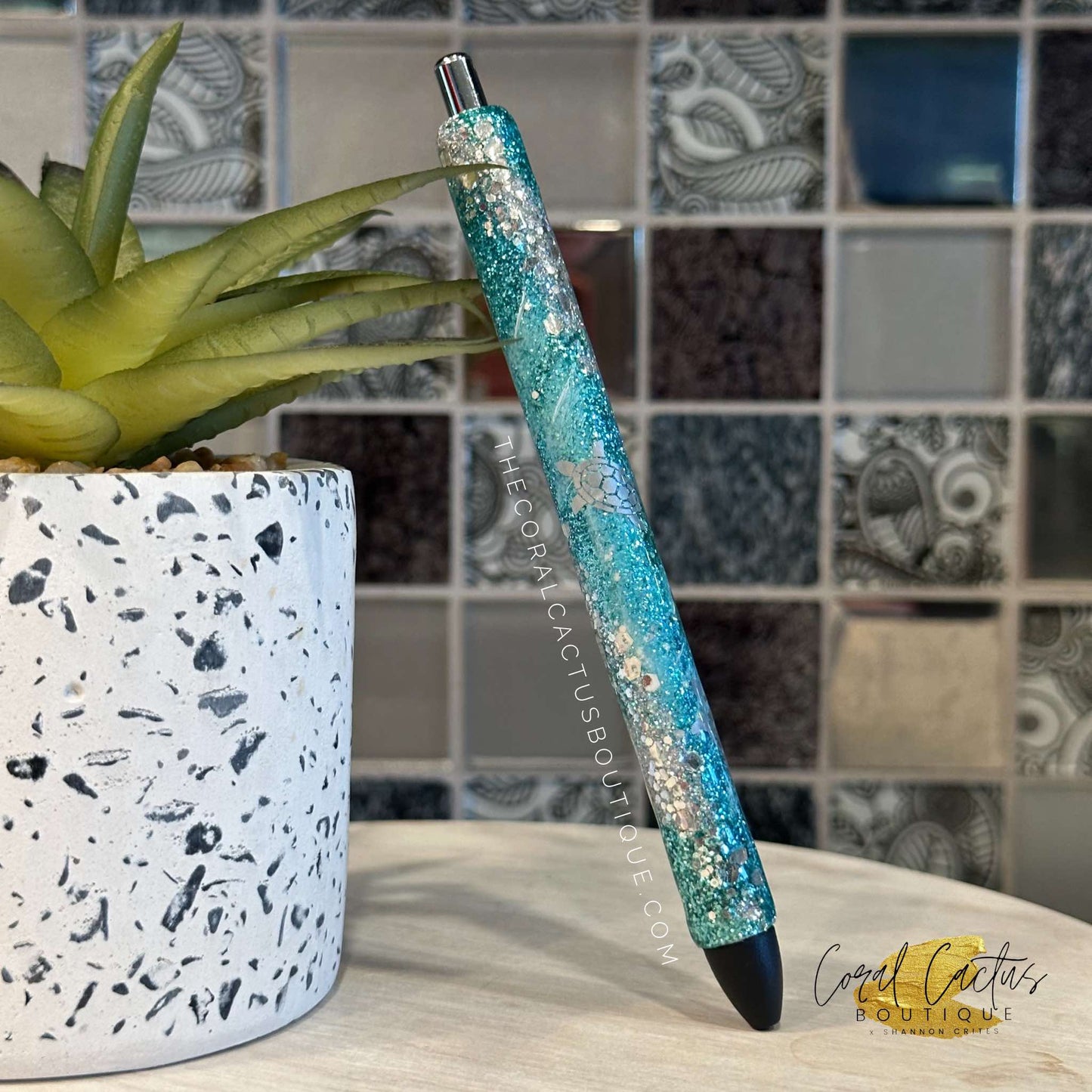 Custom Pen - Sea Turtle Swirl