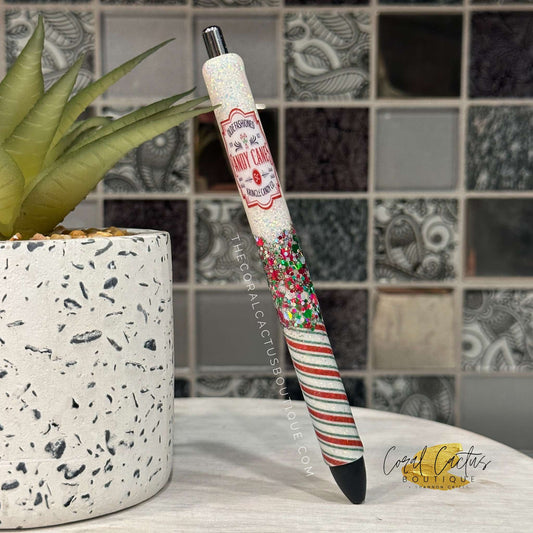 Custom Pen - Christmas Candy Cane Red & Green