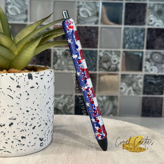 Custom Pen - Vertical Stars & Stripes