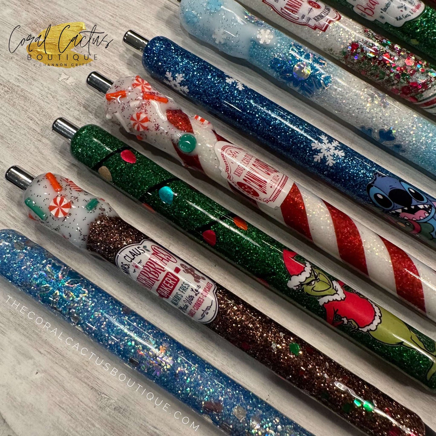 Custom Pen - Icy Blue Snowflake