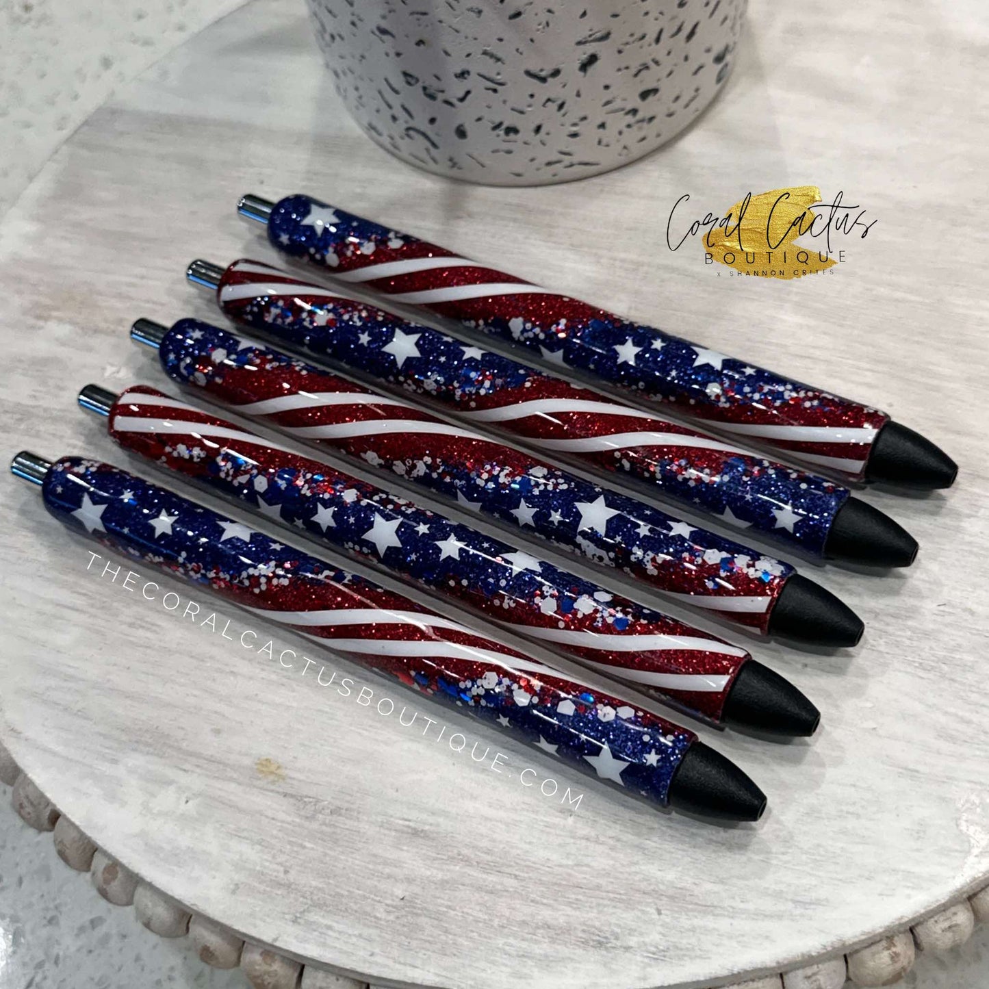 Custom Pen - Stars & Thick Stripes Swirl