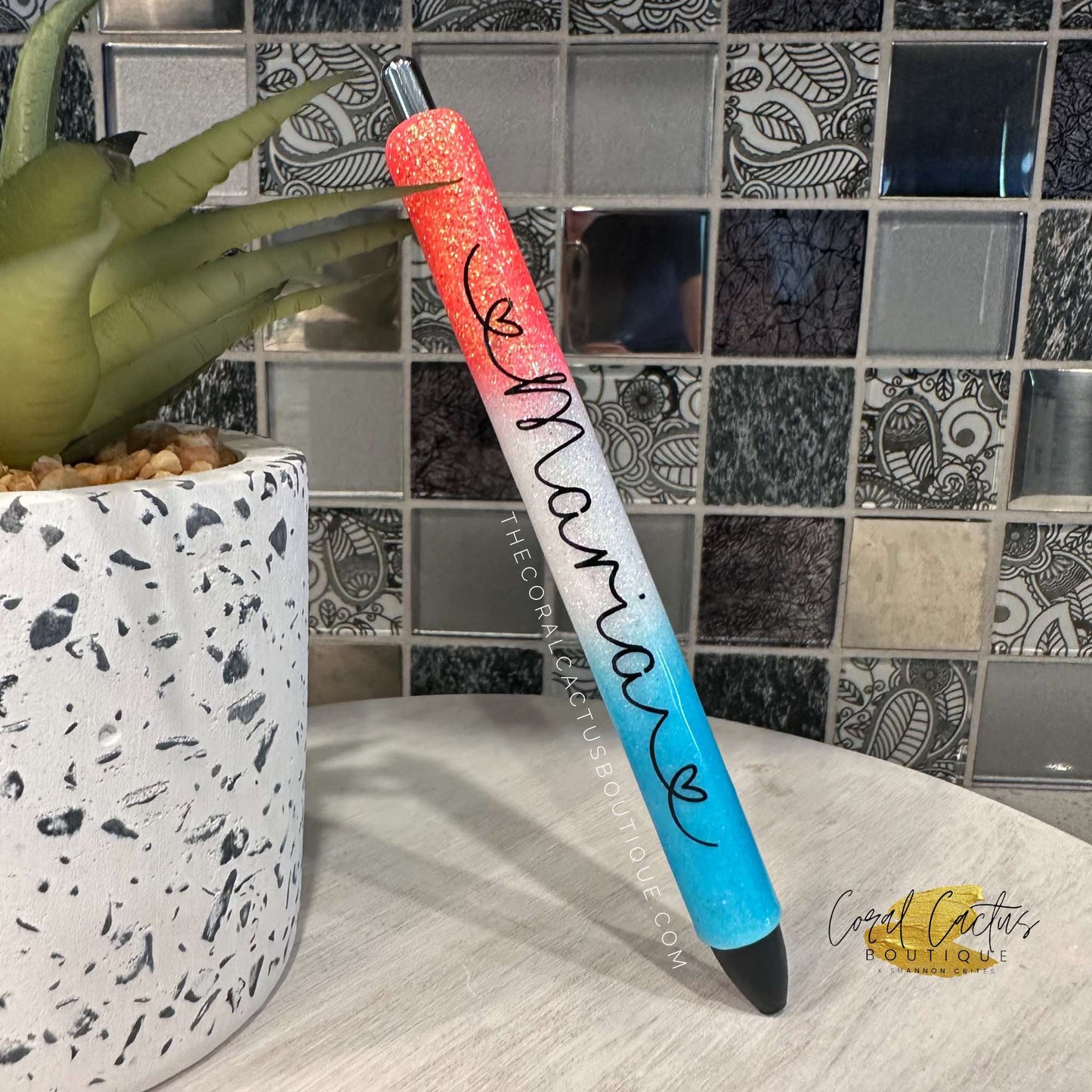 Custom Pen - Tricolor Glitter