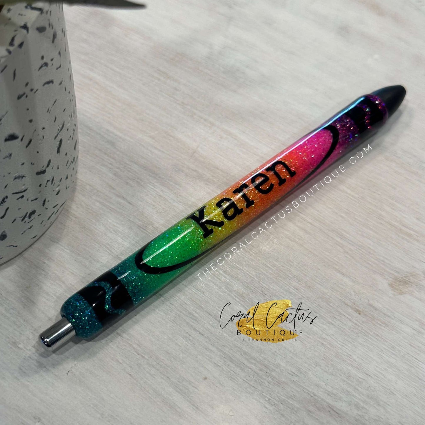 Custom Pen - Rainbow Ombre Crayon