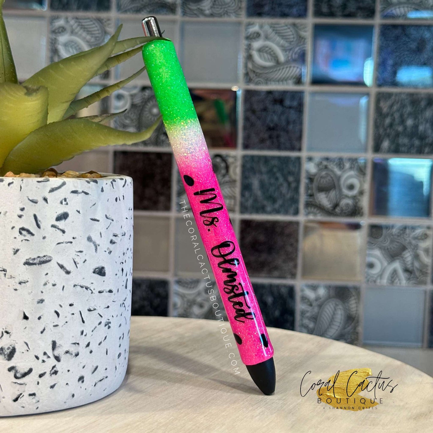 Custom Pen - Pink Watermelon