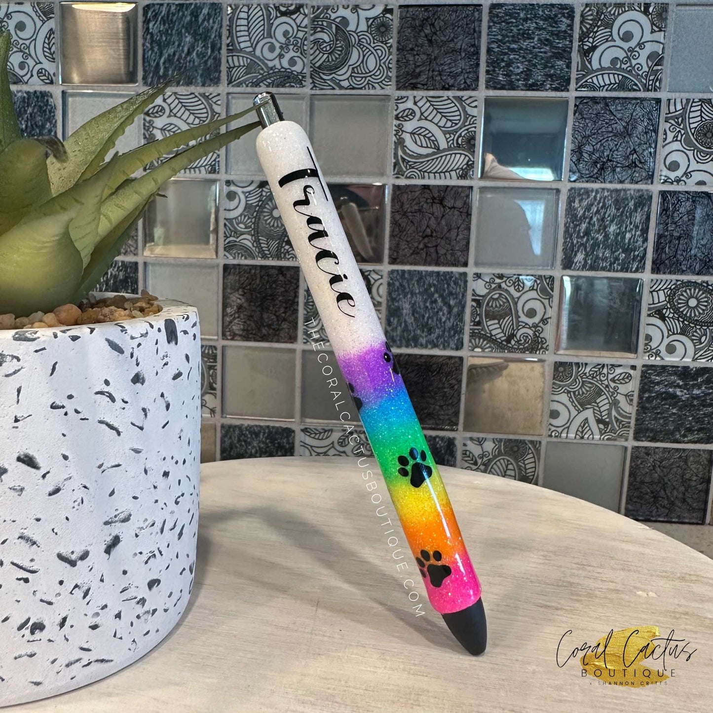 Custom Pen - Rainbow Paw Print