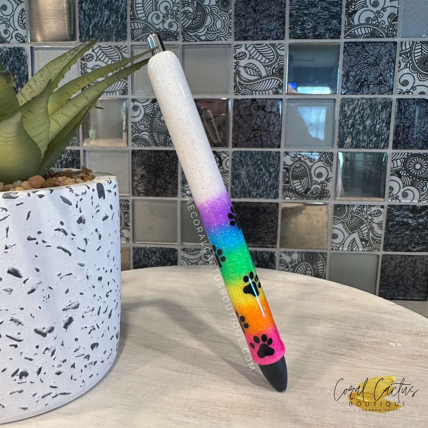 Custom Pen - Rainbow Paw Print