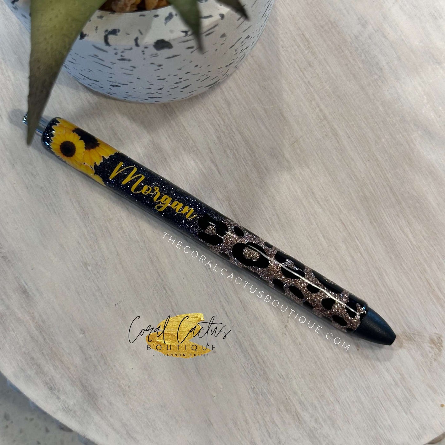 Custom Pen - Sunflower Leopard