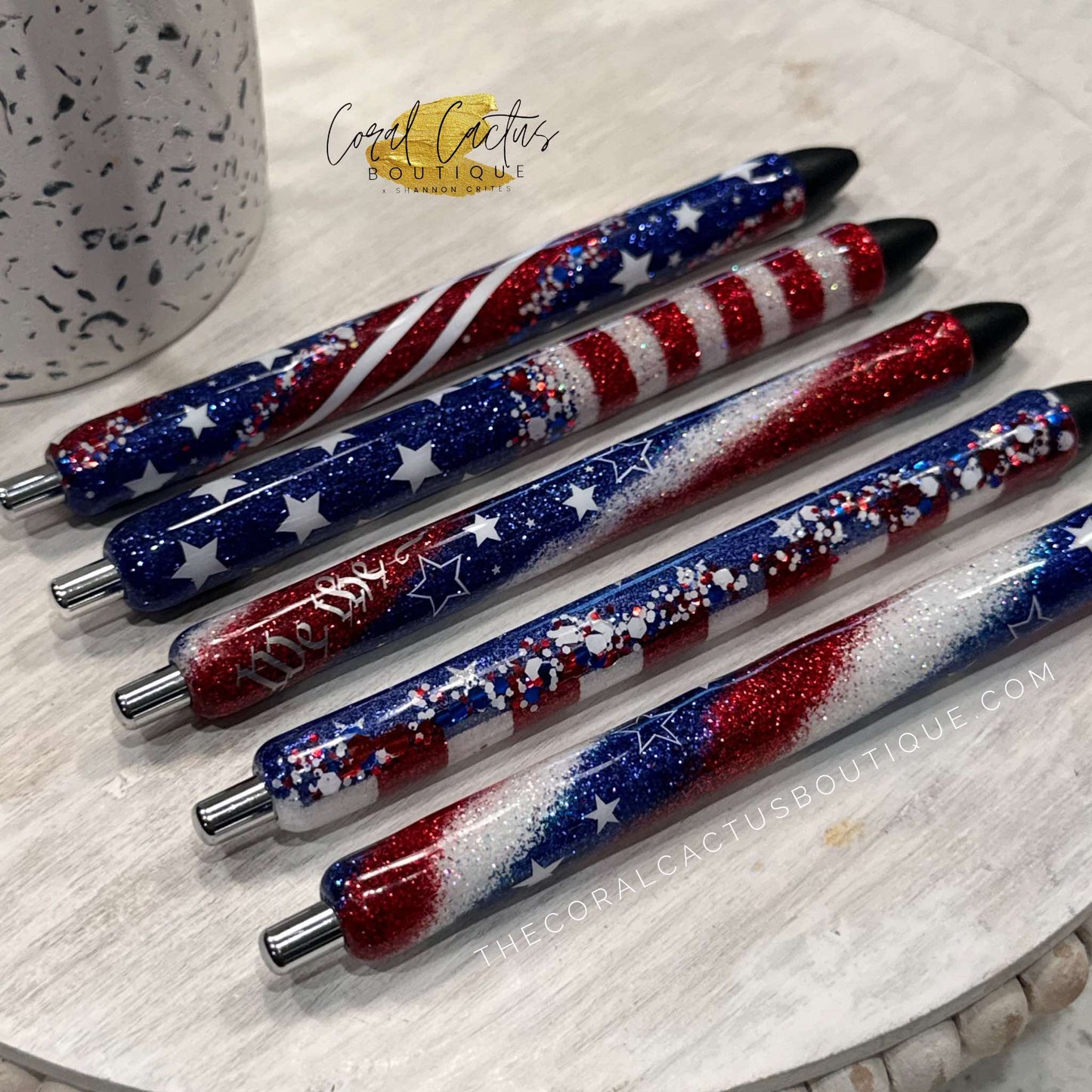 Custom Pen - Stars & Thick Stripes Swirl