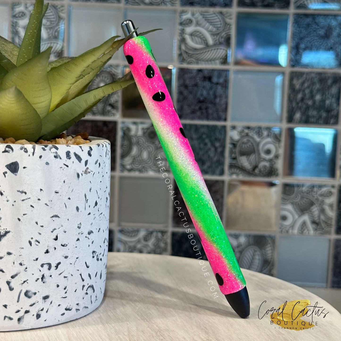 Custom Pen - Pink Watermelon