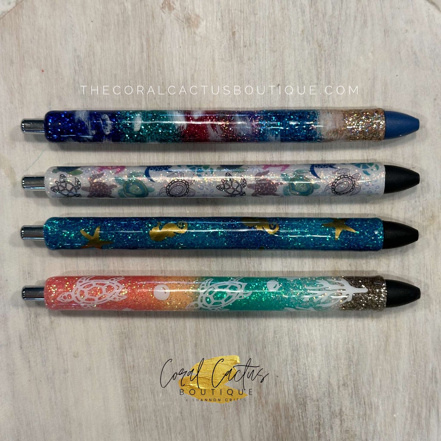 Custom Pen - Sunset Sea Turtles