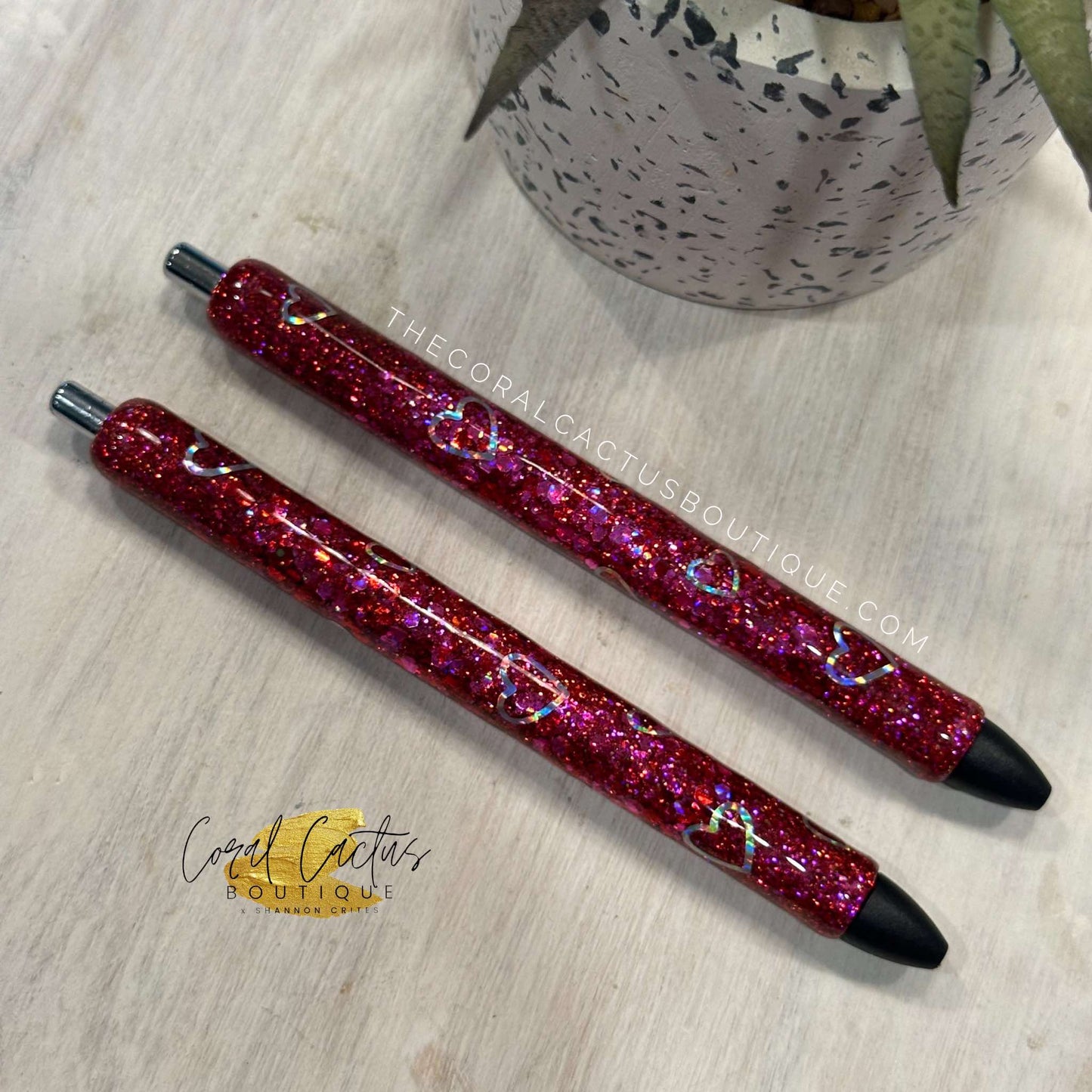 Custom Pen - Multi Pink Hearts