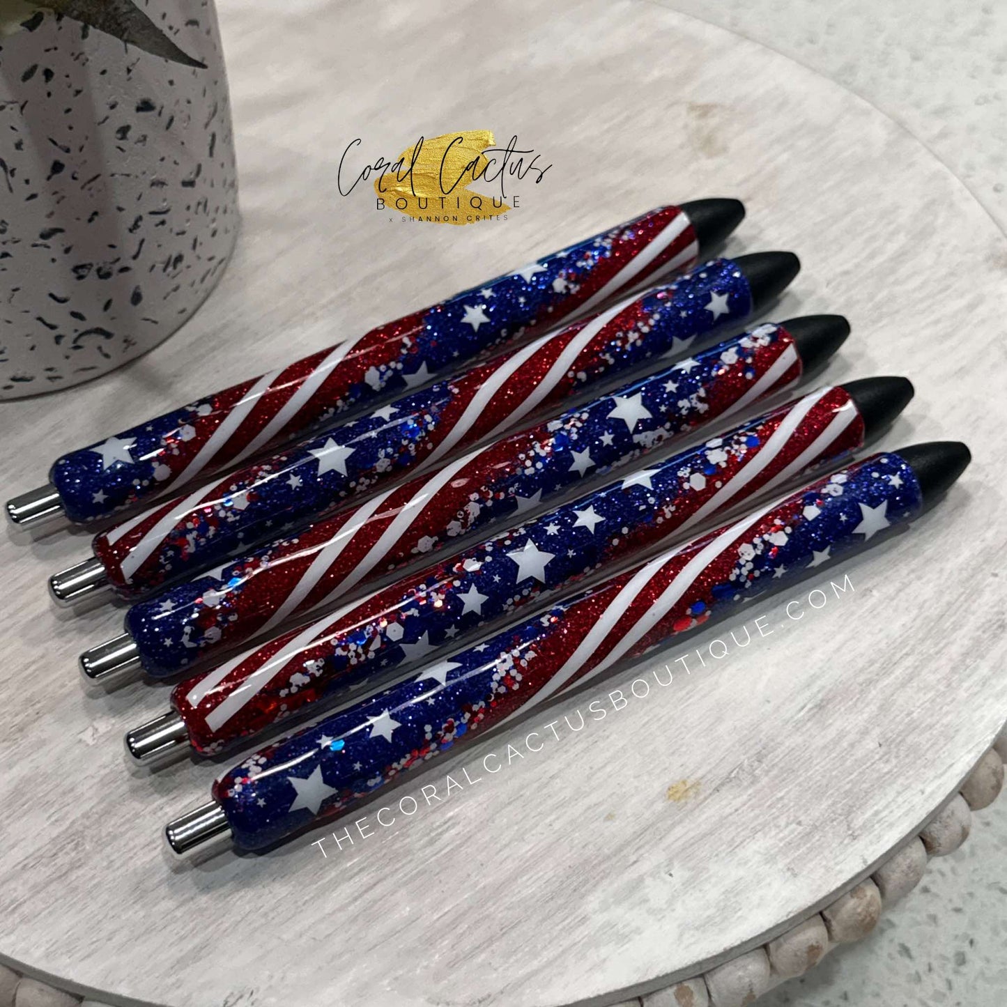 Custom Pen - Stars & Thick Stripes Swirl