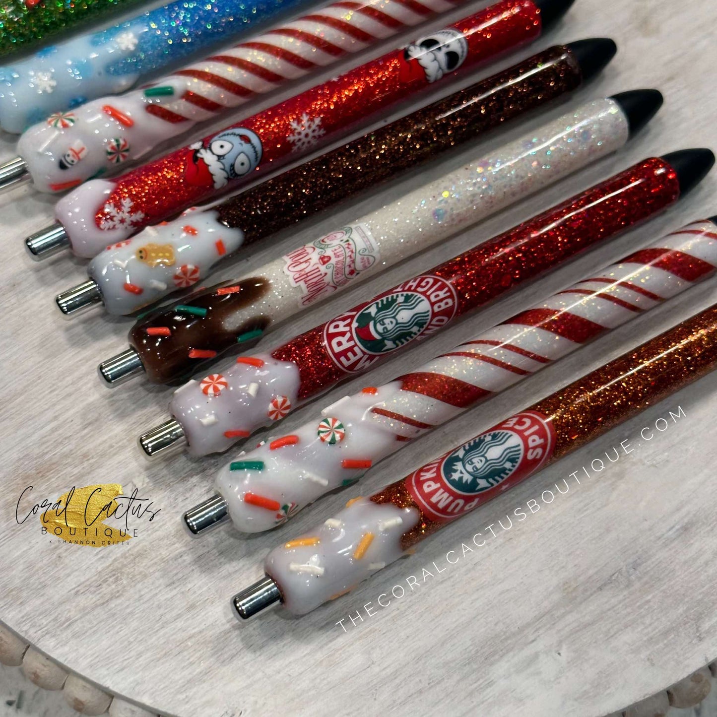 Custom Pen - Christmas Candy Cane Multi Swirl Drip