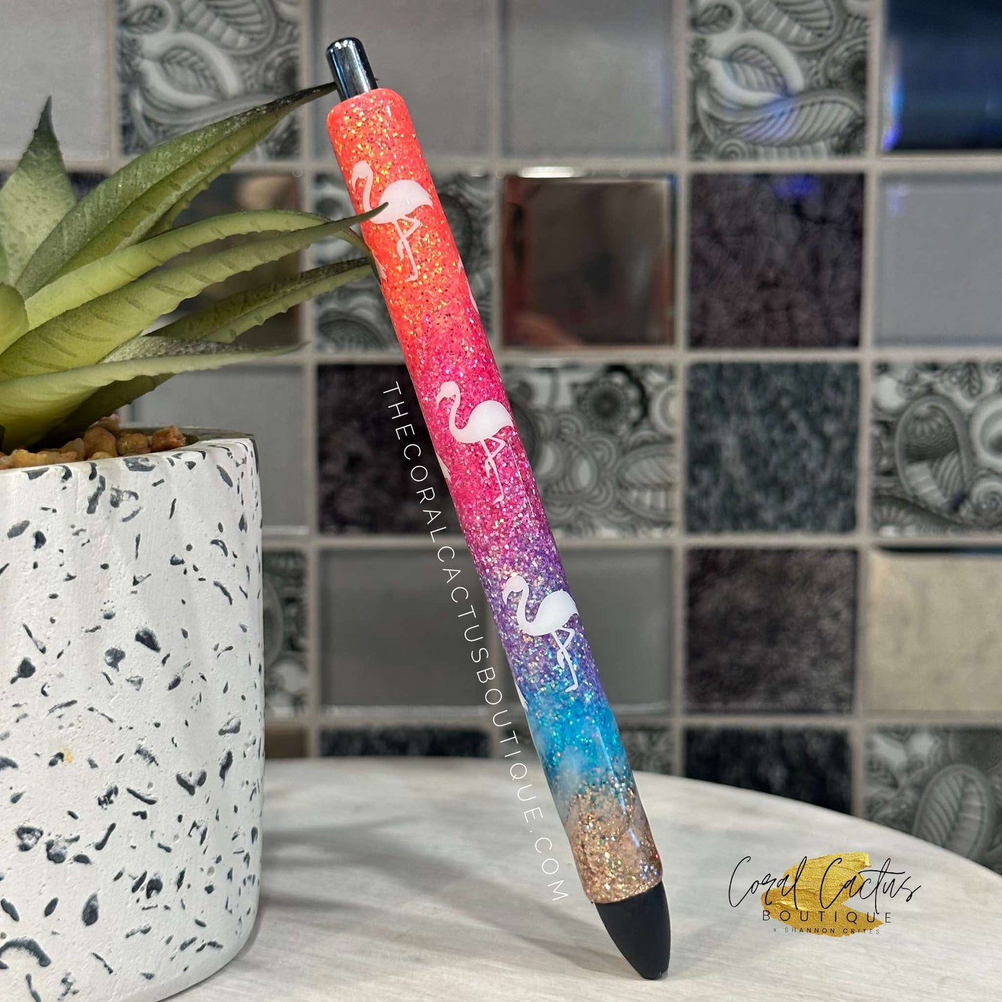 Custom Pen - Flamingo Sunset