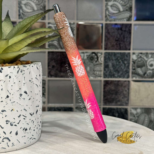 Custom Pen - Pineapple Glitter