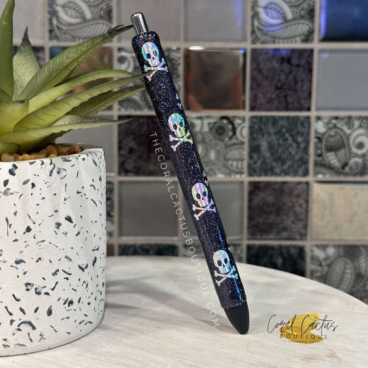 Custom Pen - Chrome Skulls