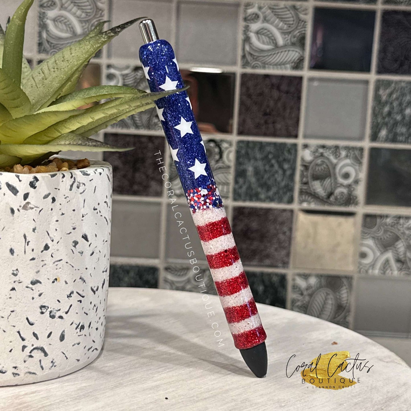 Custom Pen - Half Stars & Stripes