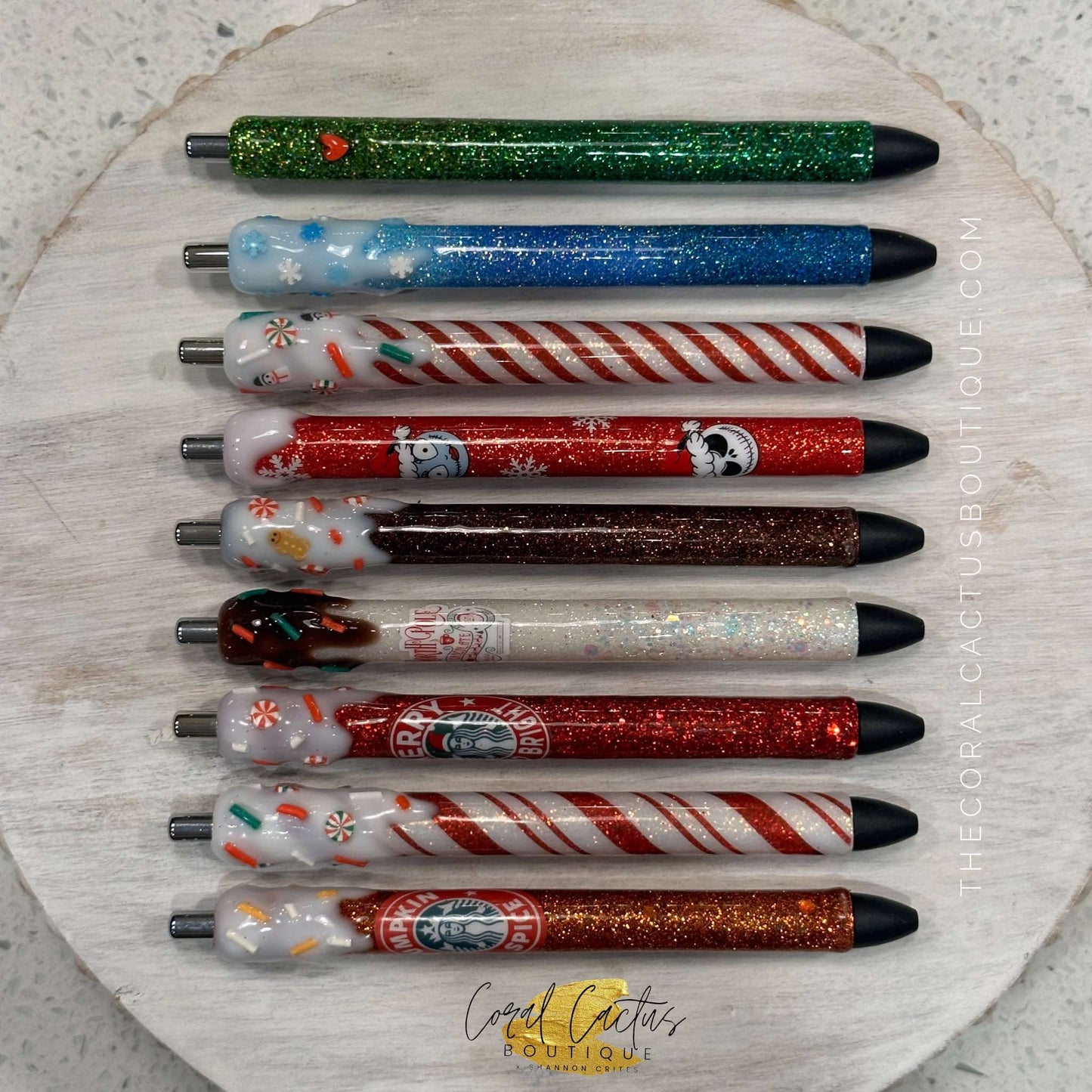 Custom Pen - Christmas Candy Cane Multi Swirl Drip