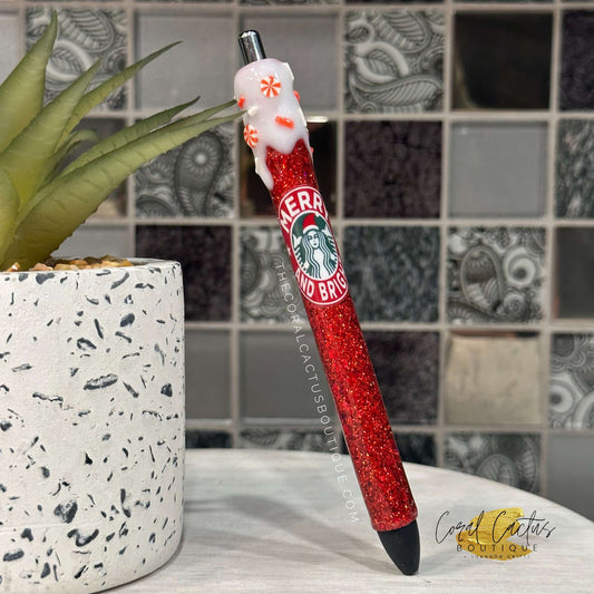 Custom Pen - Merry & Bright Coffee Drip