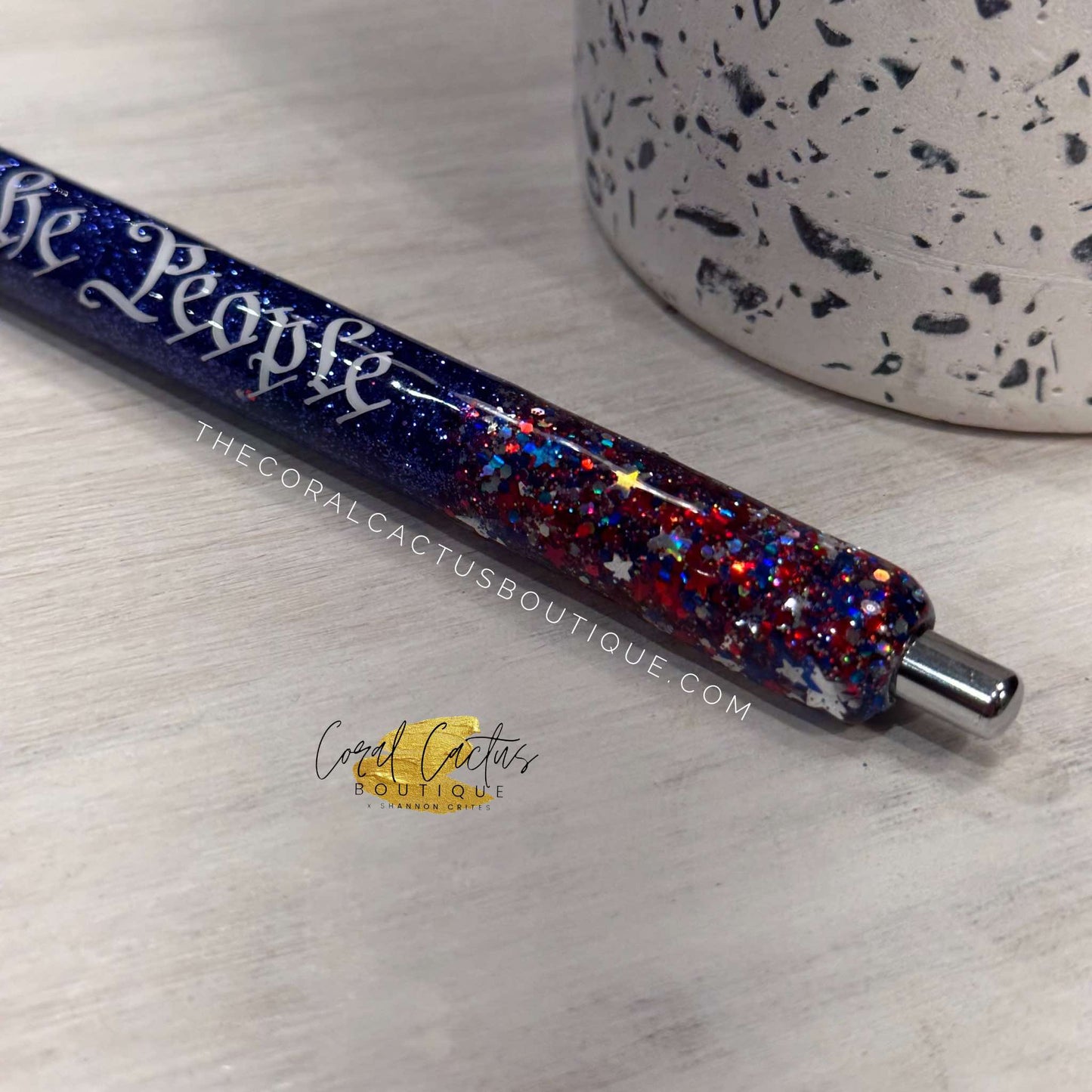 Custom Pen - We The People Glitter