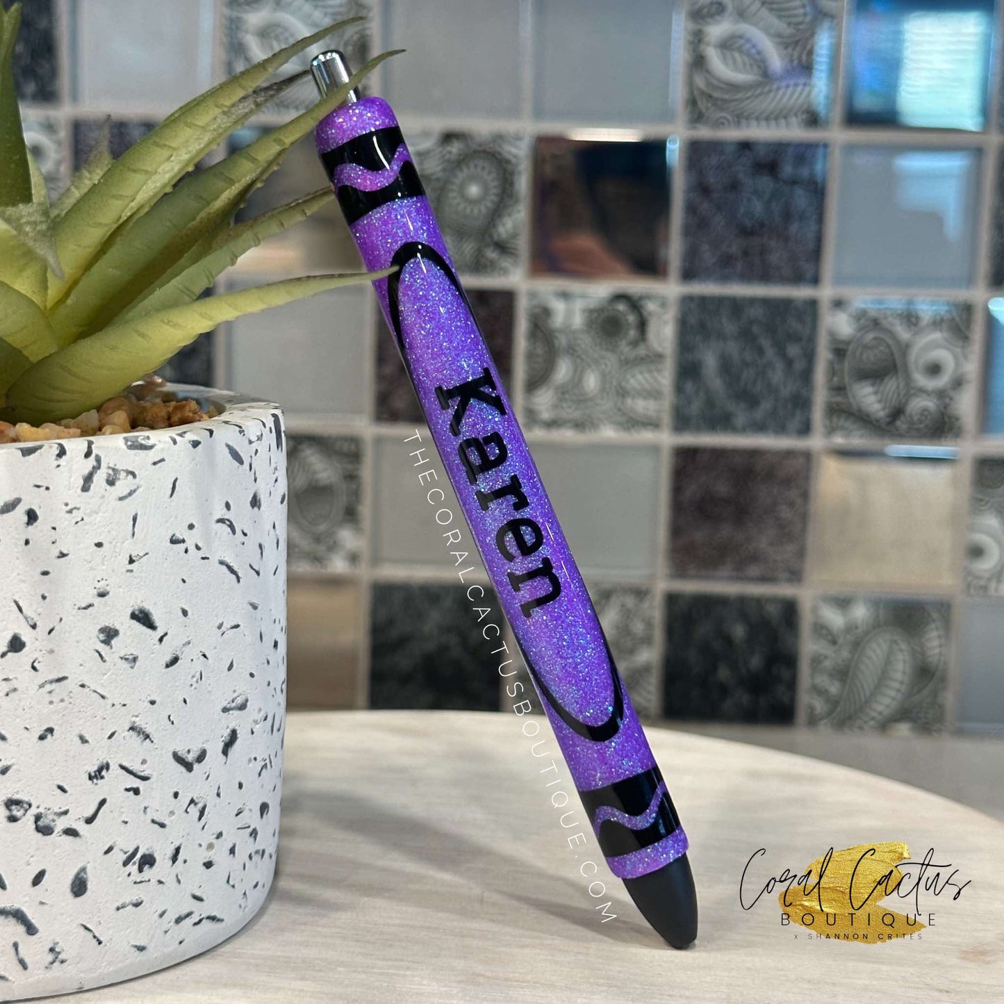 Custom Pen - Crayola Dark Color Crayon